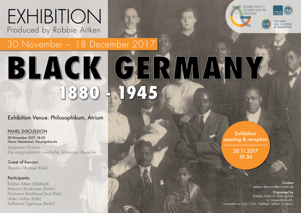 Poster for an exhibition titled black germany