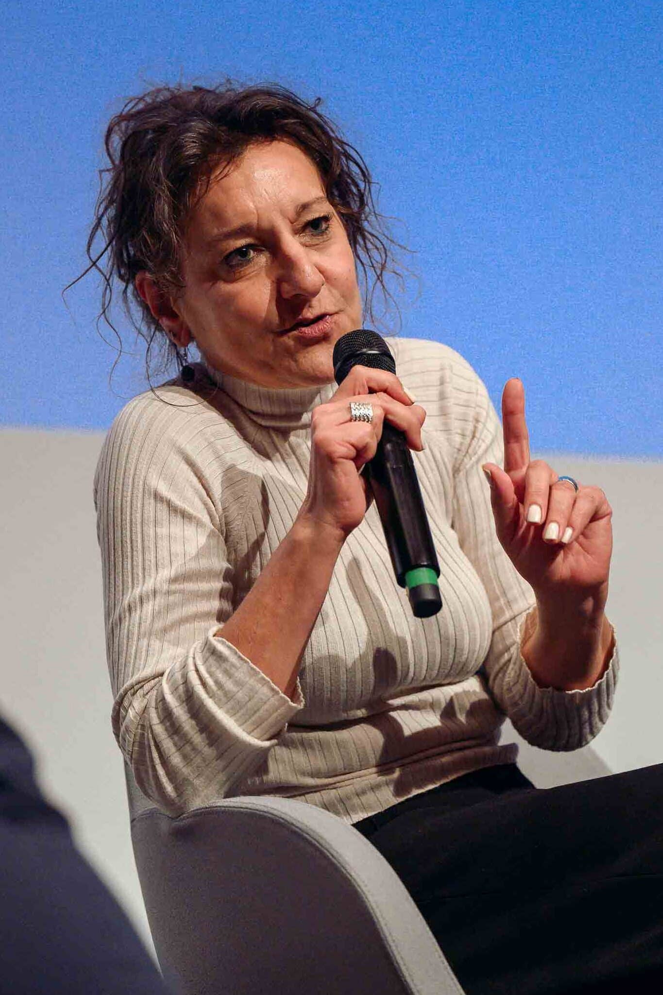 Picture of Katajun Amirpur during a panel discussion