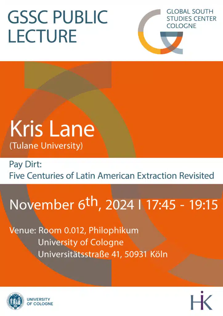 poster for a public lecture with kris lane at the GSSC